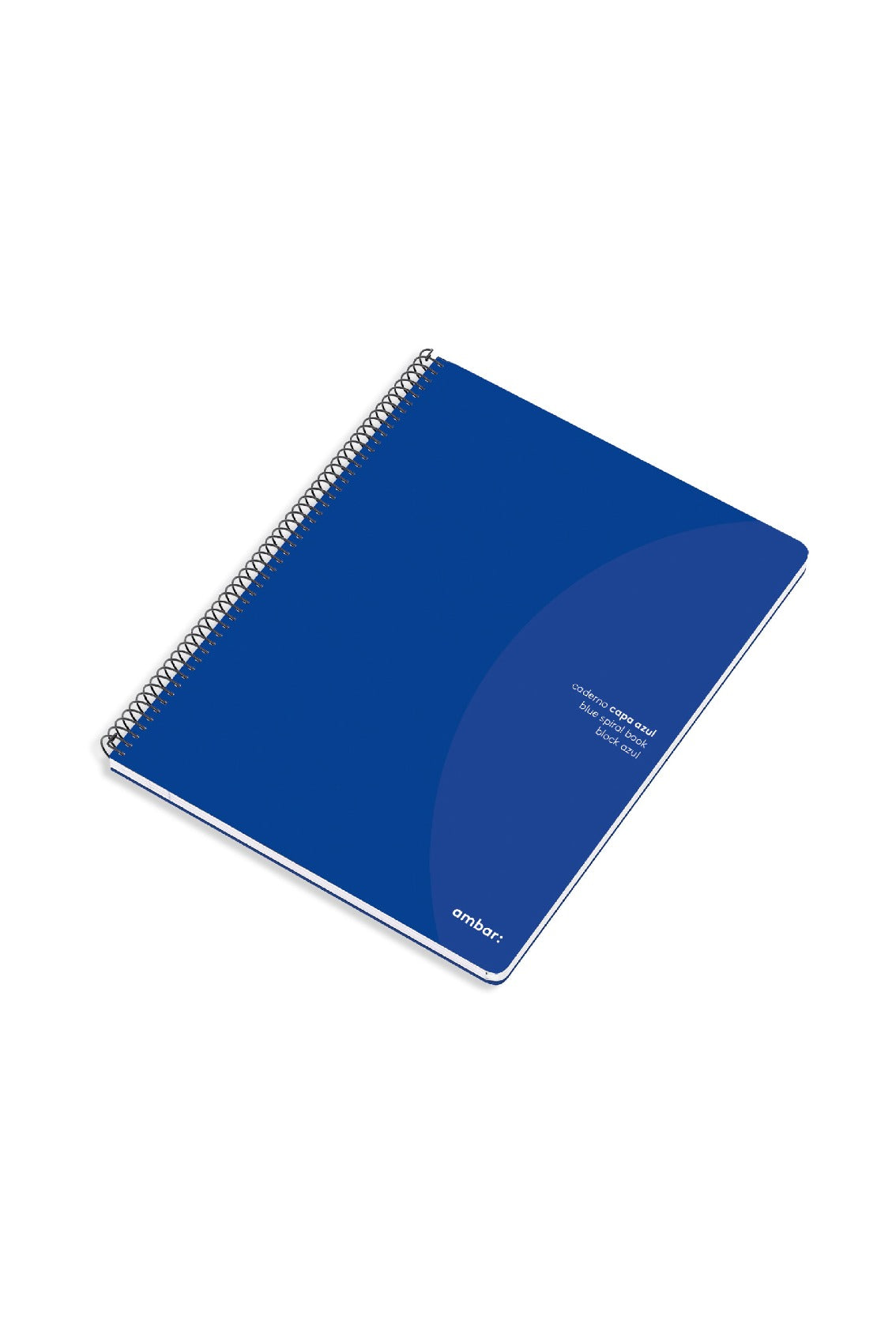 Caderno Espiral Ambar A5 Capa Azul Liso
