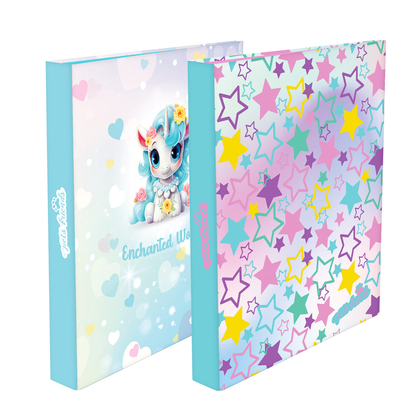 Capa A4 2 Argolas Lombada Estreita Enchanted World