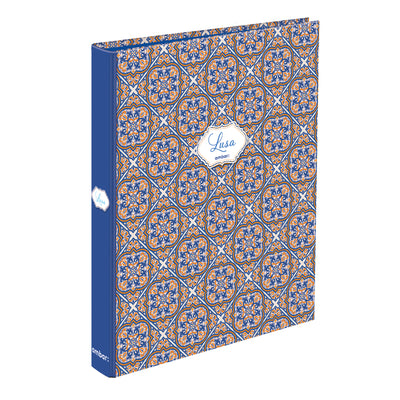 Capa A4 4 Argolas Lombada Estreita Lusa Tile