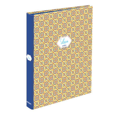 Capa A4 4 Argolas Lombada Estreita Lusa Tile