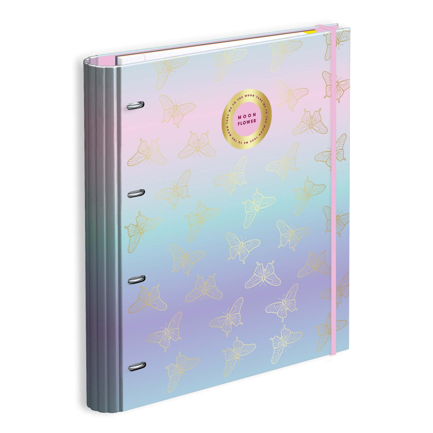 Capa A4 4 Argolas Lombada 7Vincos Rec+Ind Teen Moonflower