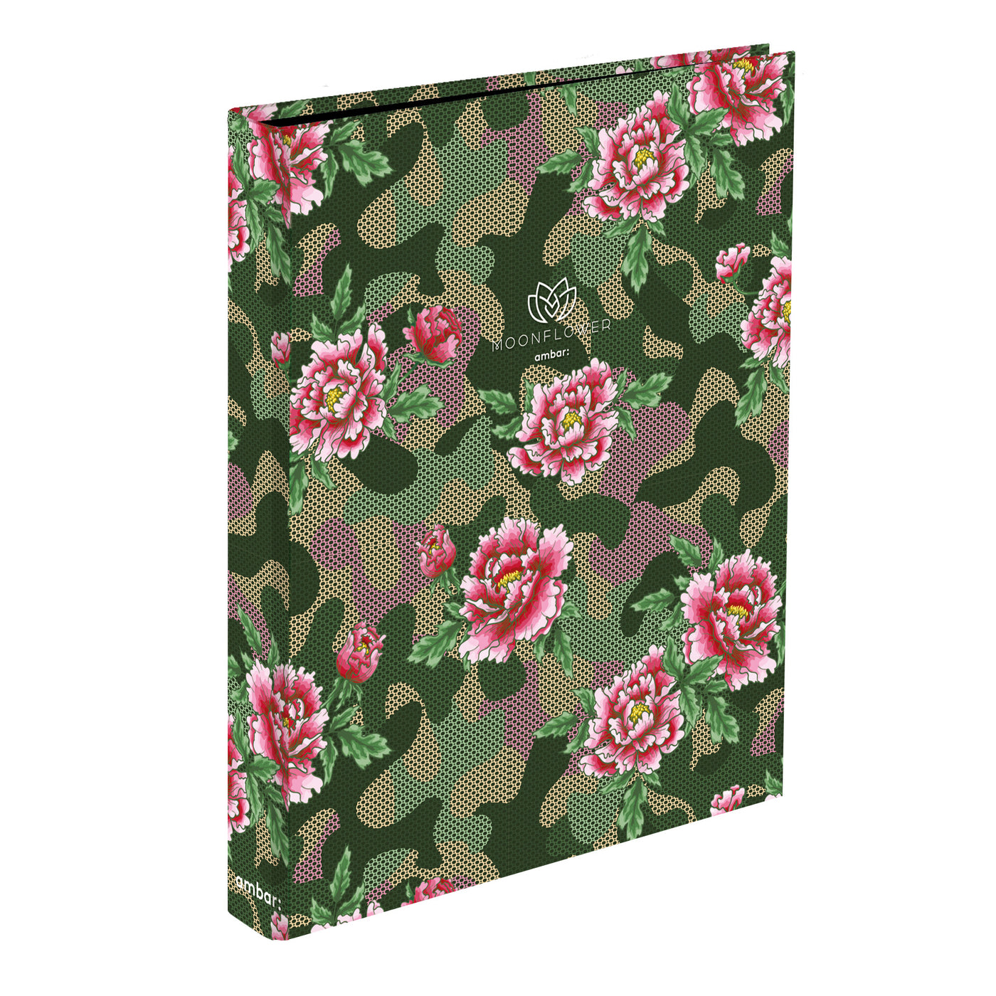 Capa A4 2 Argolas Lombada Estreita Moonflower