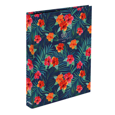 Capa A4 2 Argolas Lombada Estreita Moonflower