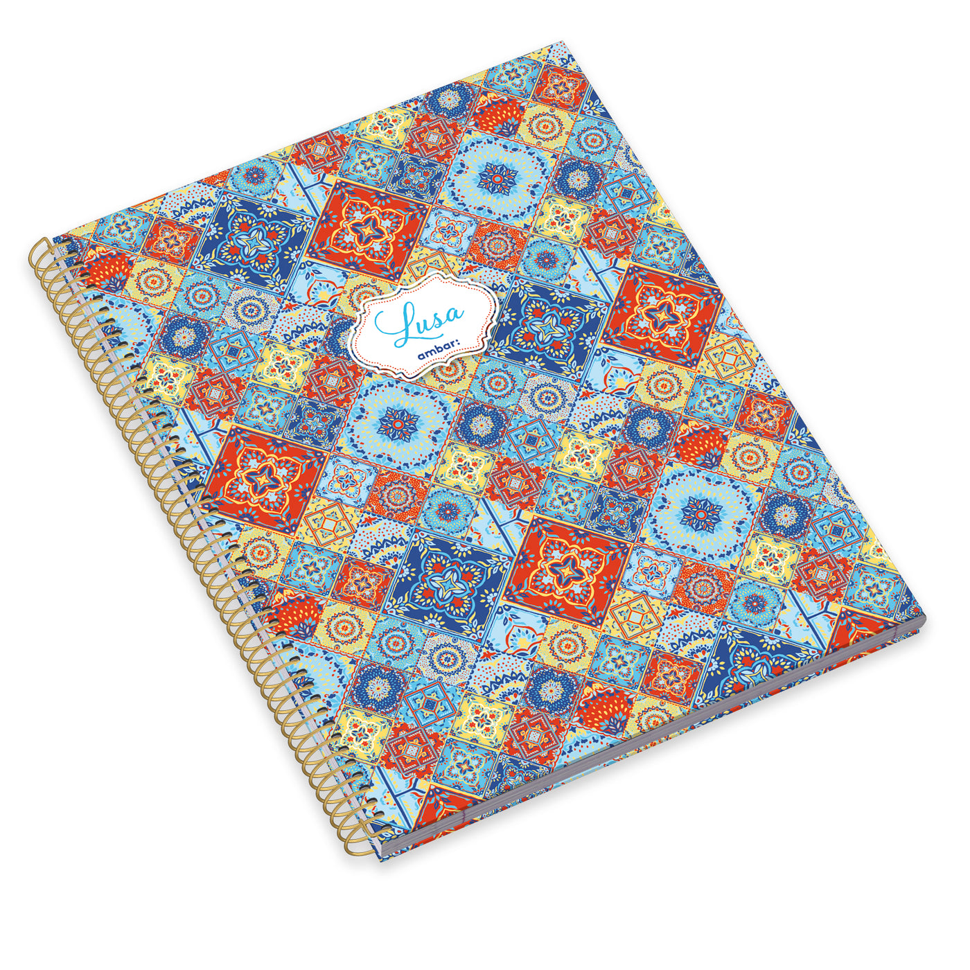 Caderno Espiral Capa Dura A4 120F 70G Lusa Tile Pautado