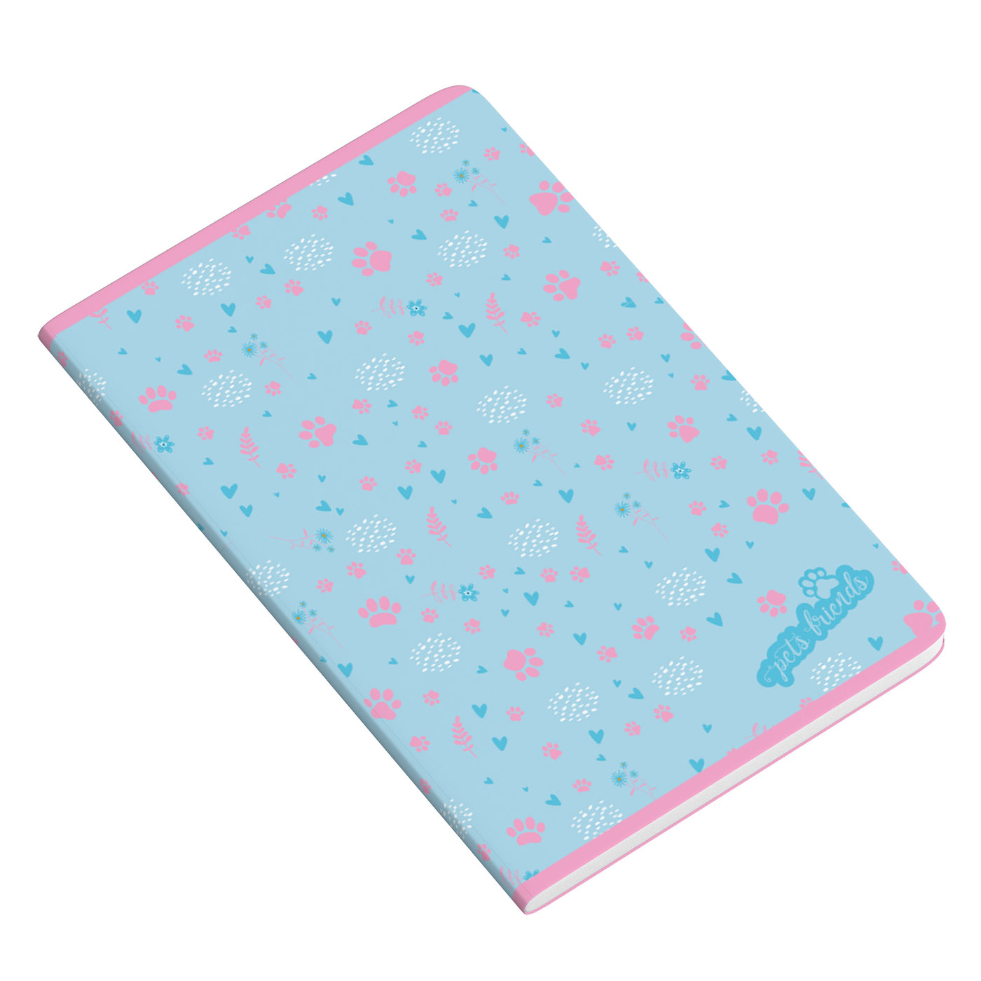 Caderno Agrafado PP A4 48F 90G Pets World Pautado