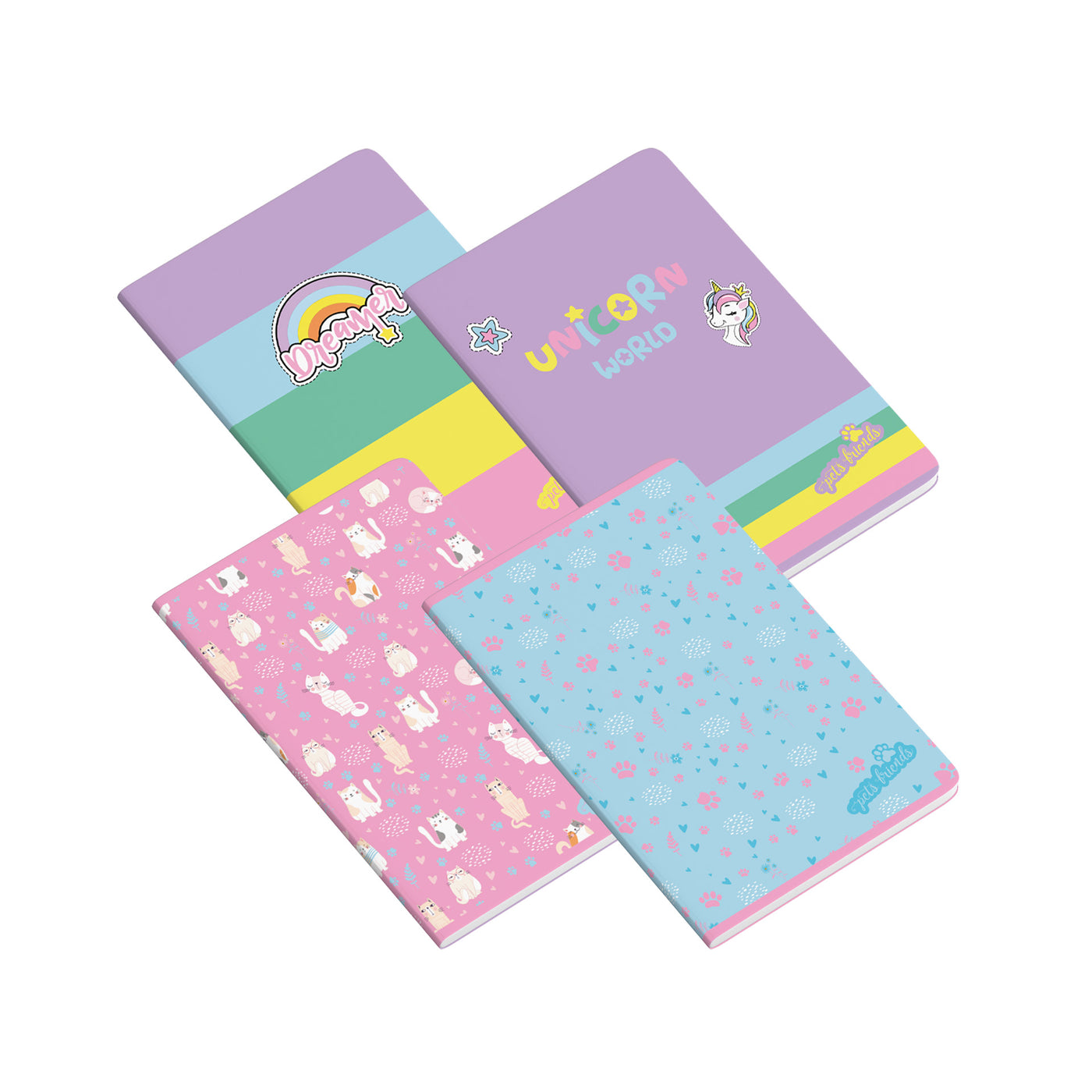 Caderno Agrafado PP A4 48F 90G Pets World Pautado