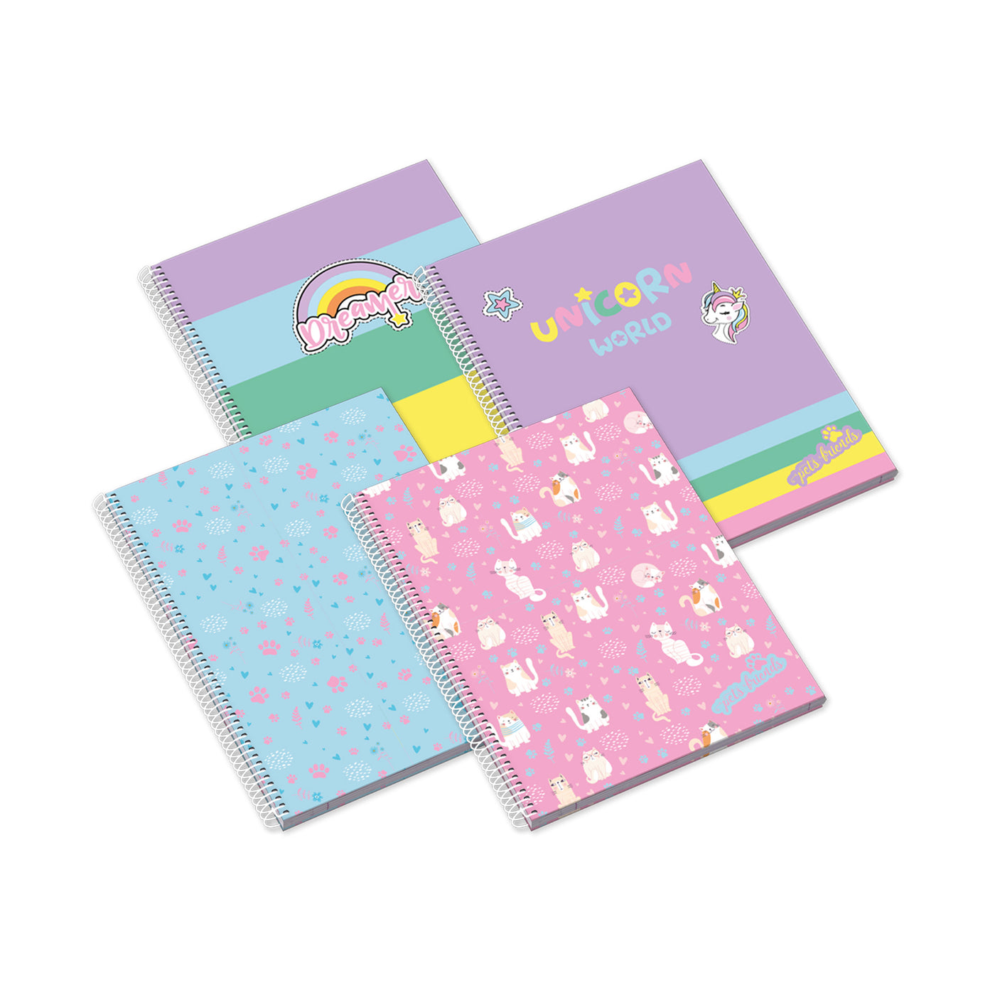 Caderno Espiral A4 80F Pets World Pautado