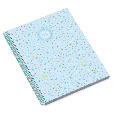 Caderno Espiral A5 80F Teen Moonflower Quadriculado