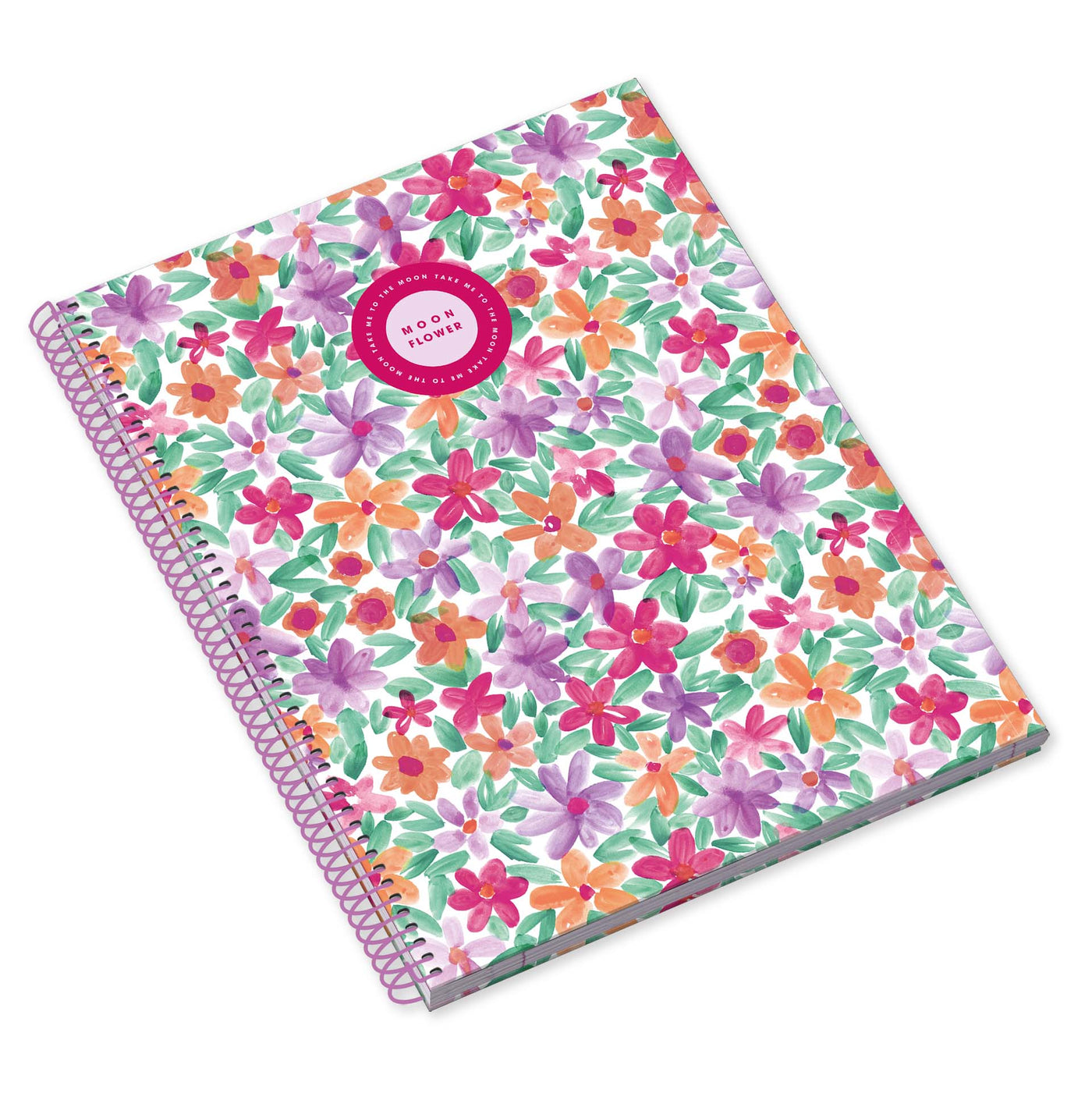 Caderno Espiral Capa Dura A5 80F 90G Teen Moonflower Pautado