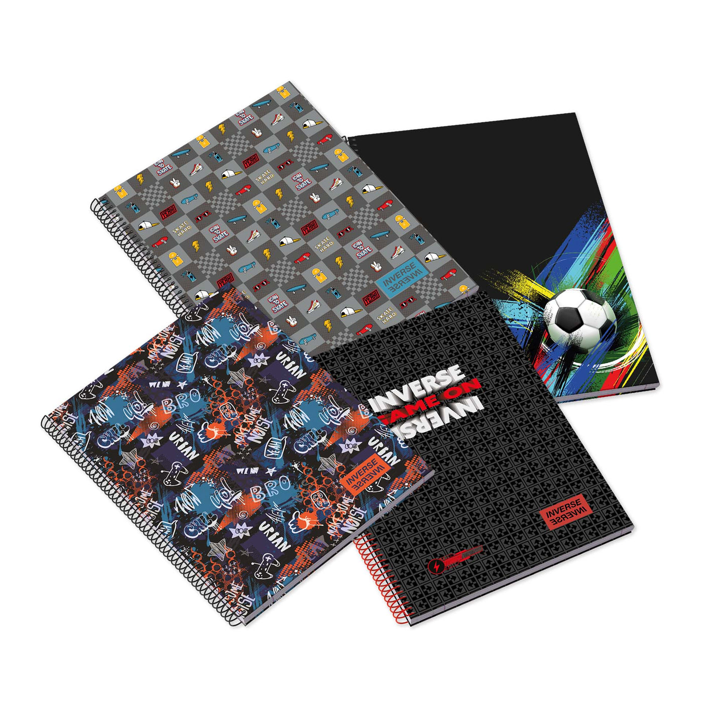 Caderno Espiral Capa Dura A4 80F 90G Teen Inverse Pautado