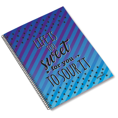 Caderno Espiral PP A4 80F 90G Think Stripes Quadriculado