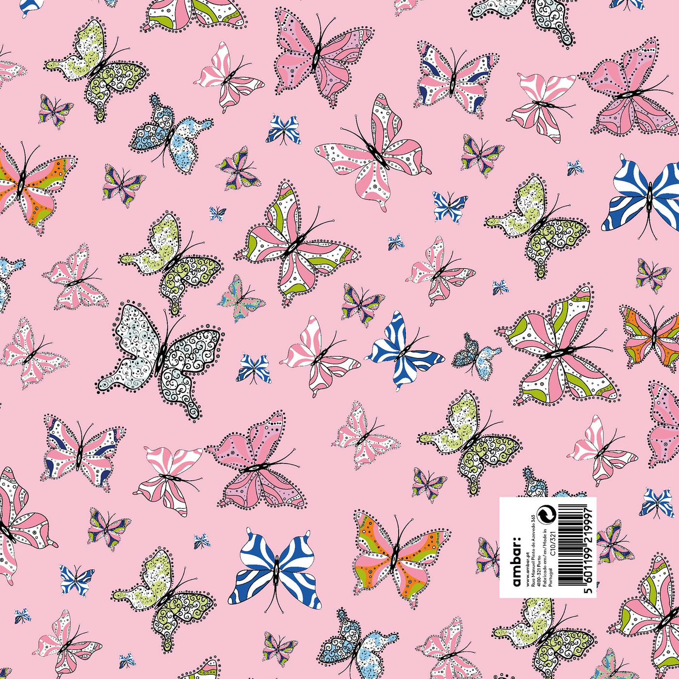 Resma de 25 Folhas de Papel Infantil Butterflies C10/321