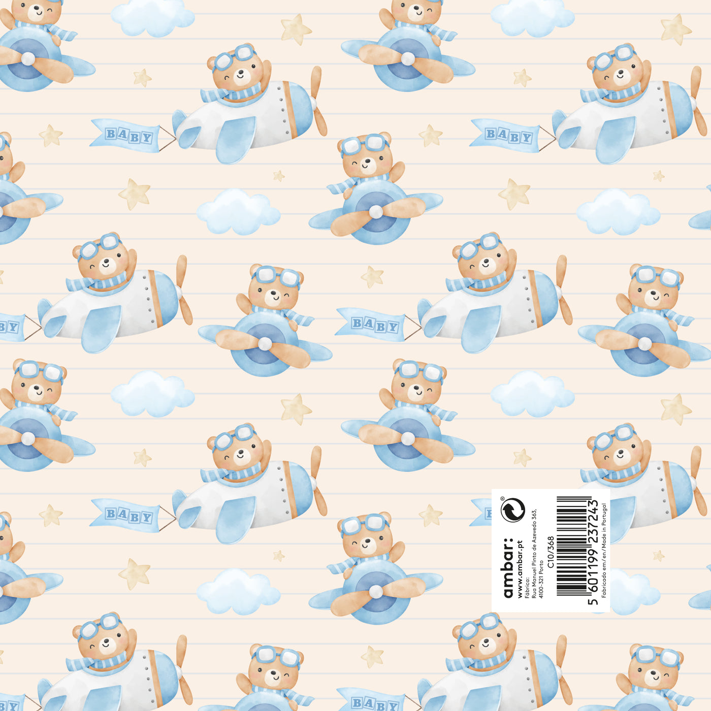Papel Infantil Blue Plain C10/368