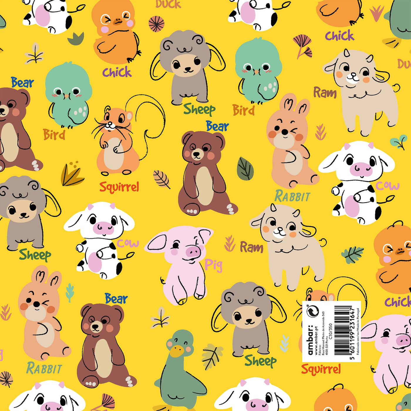 Resma de 25 Folhas de Papel Infantil Little Animals C10/350