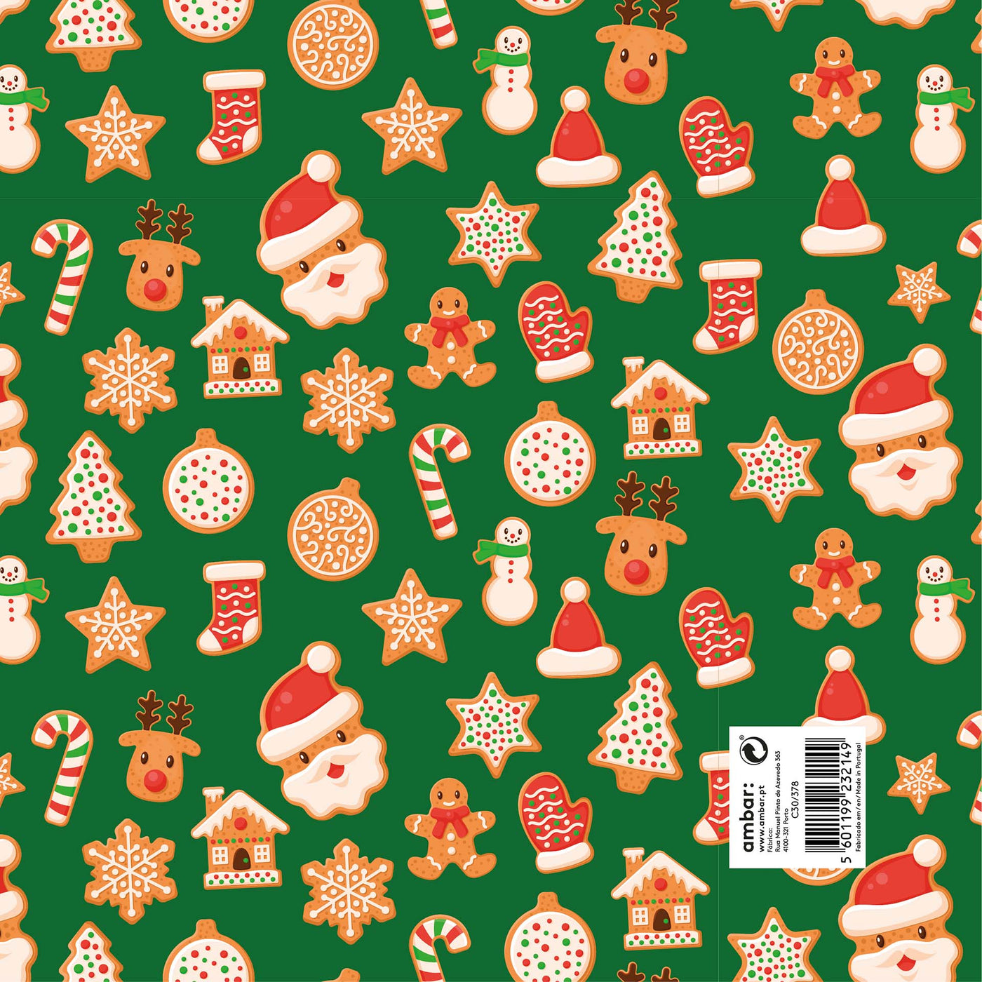 Resma de 25 Folhas de Papel Natal Christmas Cookies C30/378
