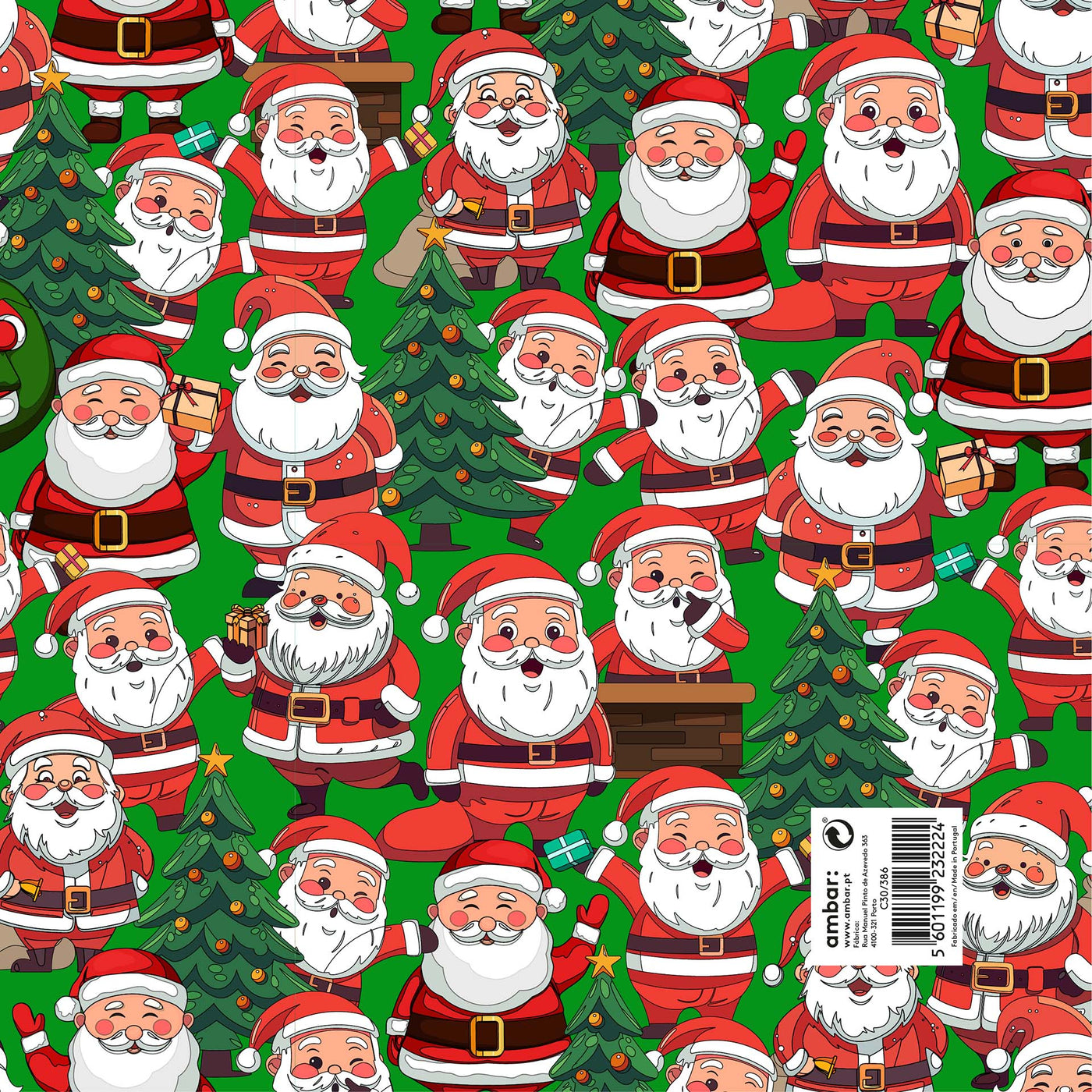 Resma de 25 Folhas de Papel Natal Santa Claus Pattern C30/386