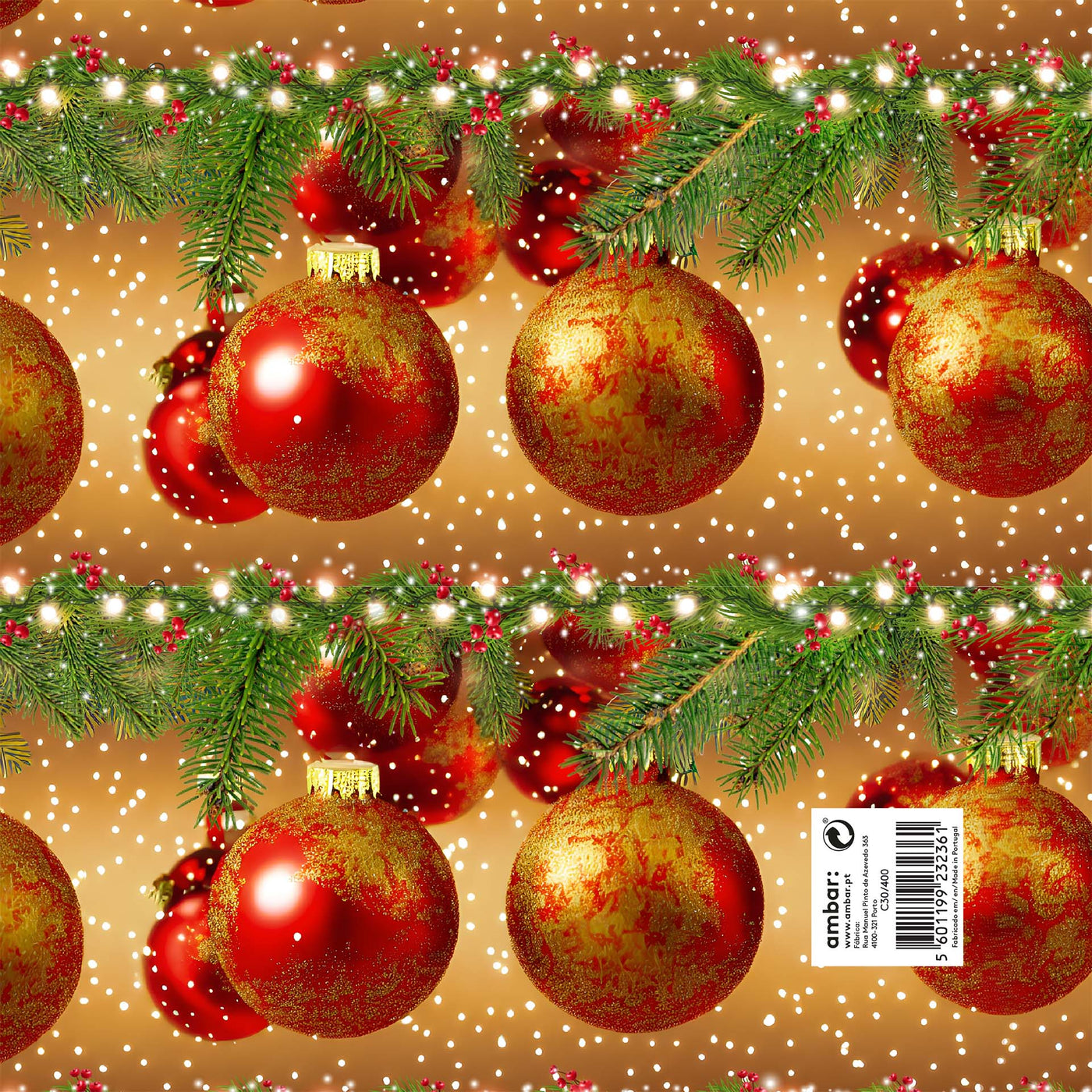 Resma de 25 Folhas de Papel Natal Sparkling Balls C30/400