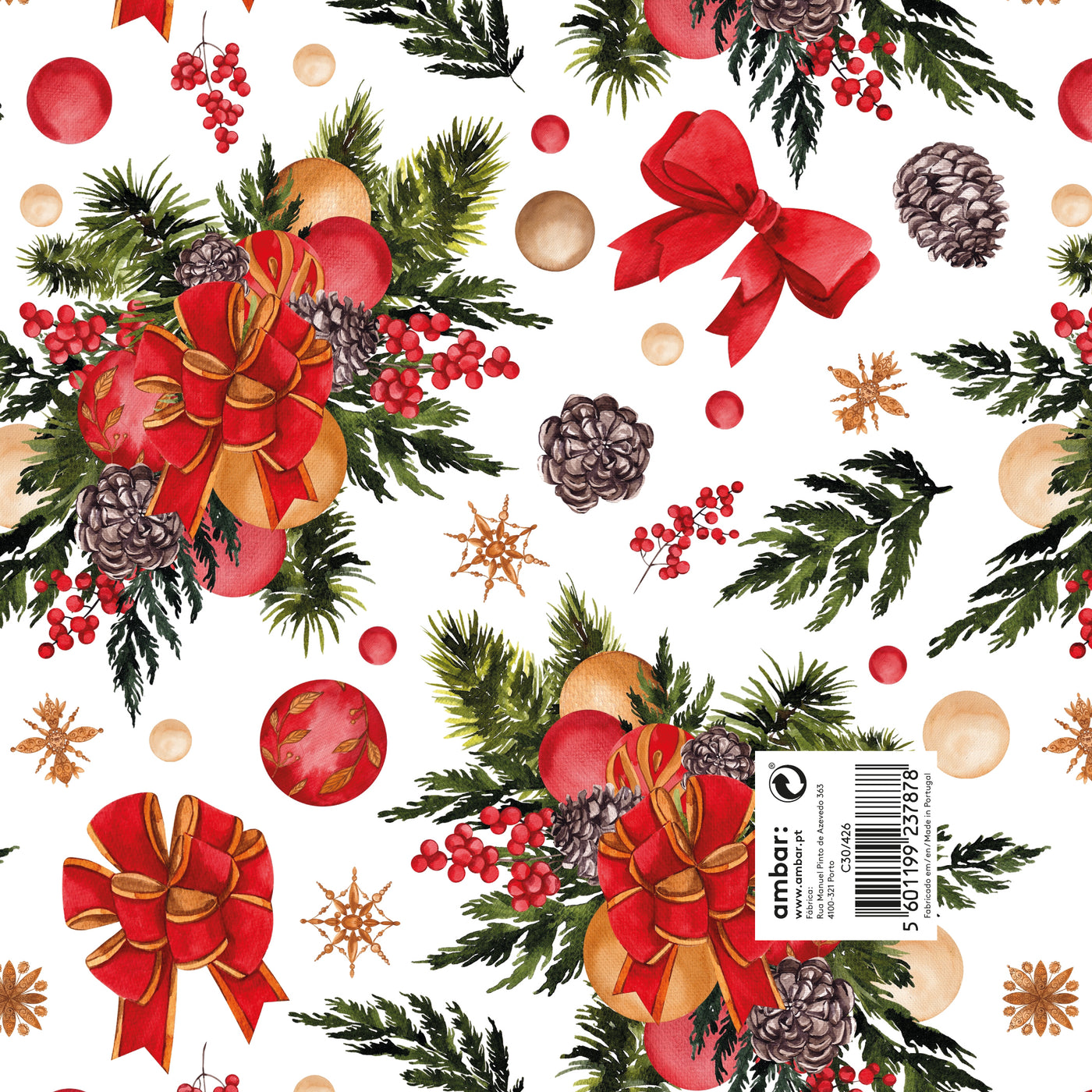 Papel Natal Classic Red Ribbon C30/426