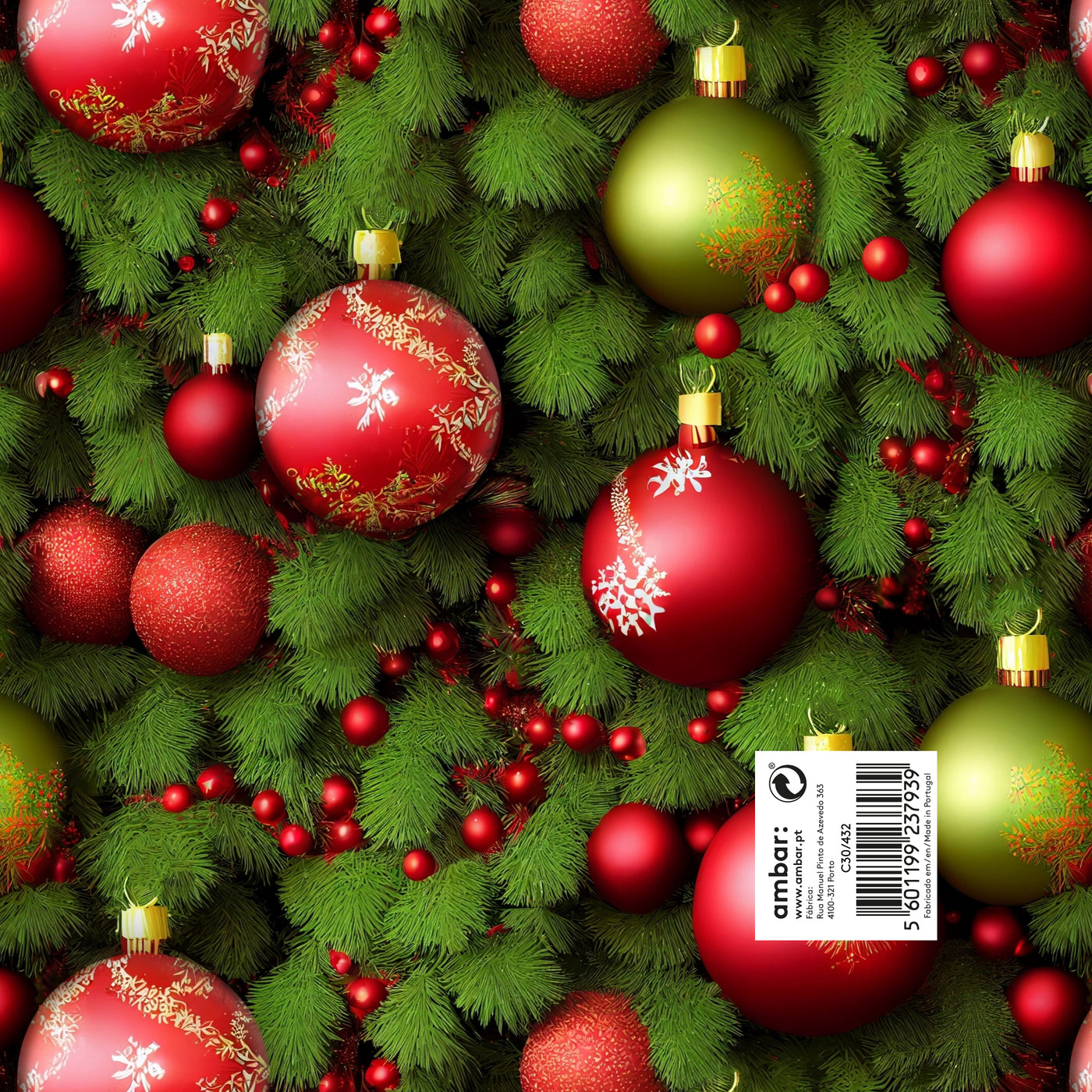 Papel Natal Red Decorations C30/432