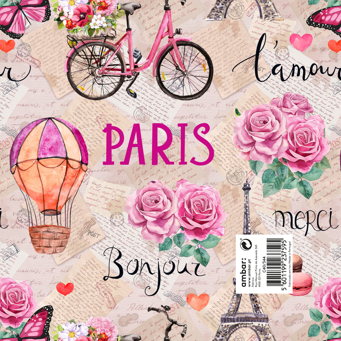 Papel Clássico Amour Parisian C40/344