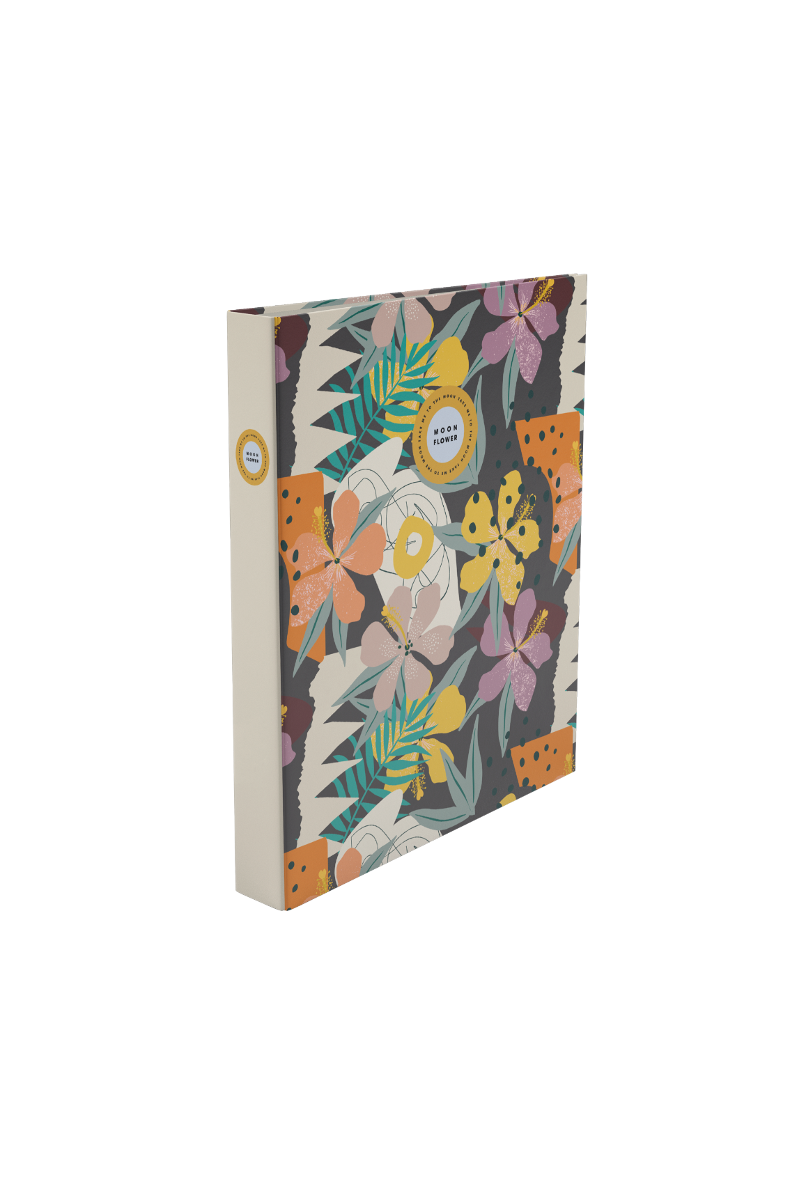 Capa A4 2 Argolas Lombada Estreita Teen Moonflower 2023