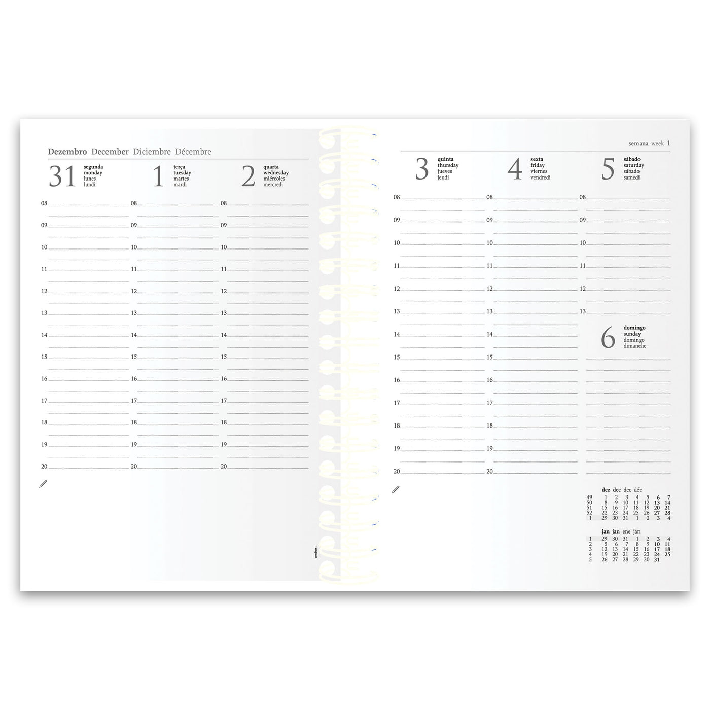 Agenda Secretária 1 Semana Espiral Look