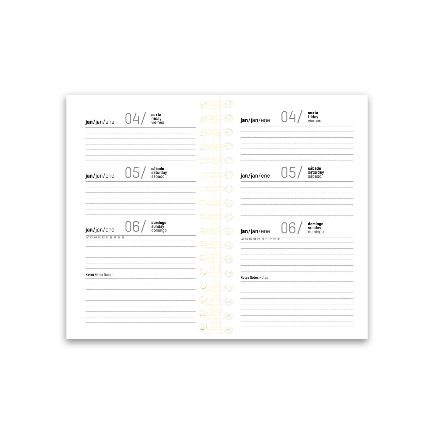 Agenda Planning Espiral 1 Sem 90x154 Look 25