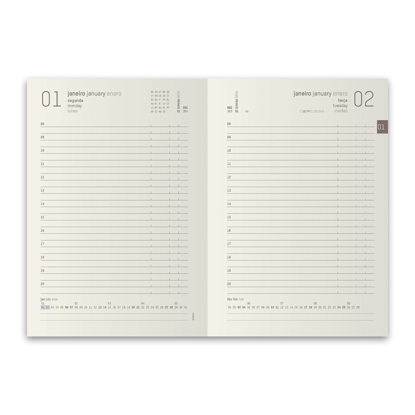Agenda Mini Secretária Ambar Kraft