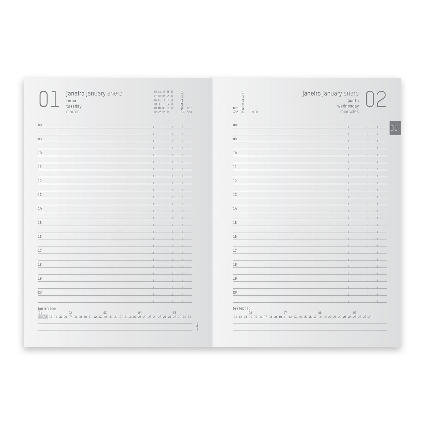 Agenda Secretária 1 Dia Basic Preto