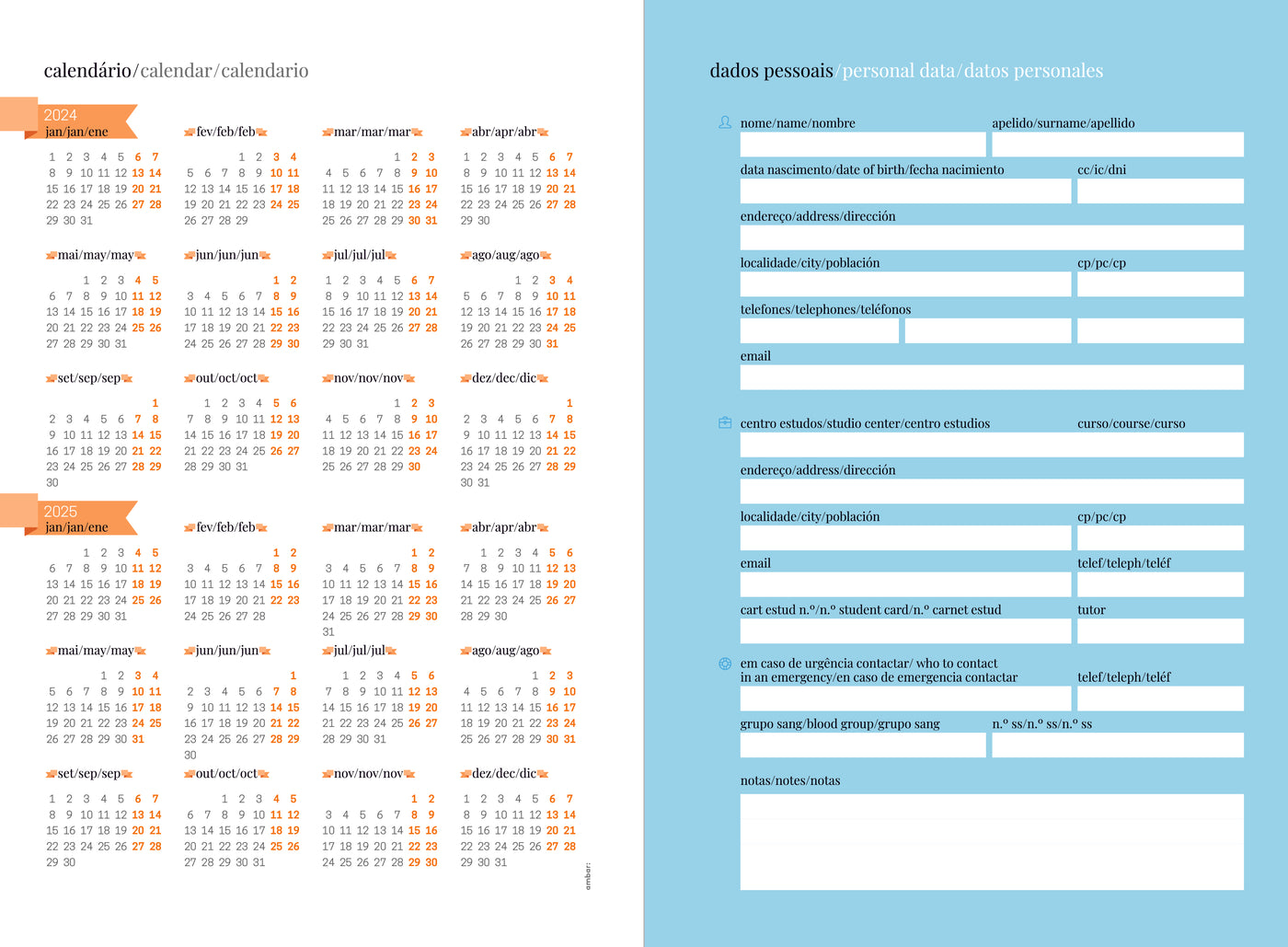 Agenda Escolar A5 Azul Classroommates