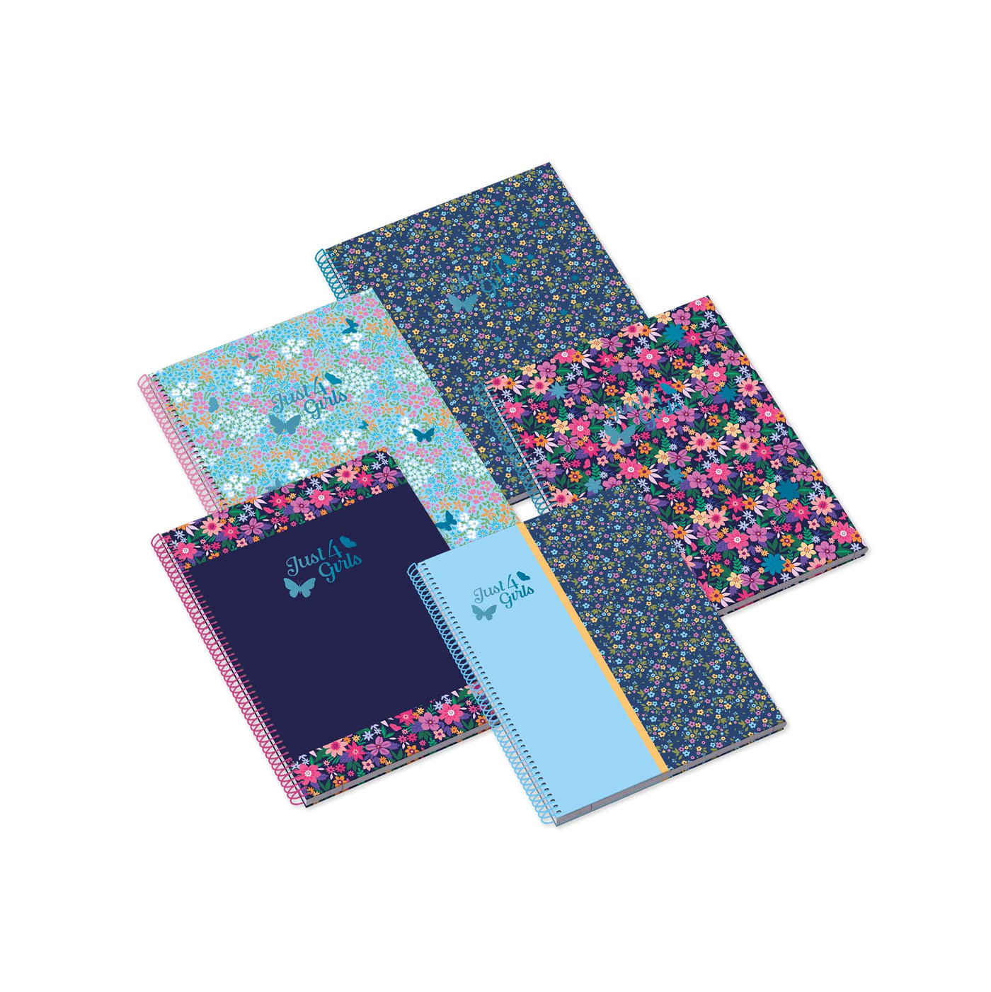 Caderno Espiral Capa Dura A4 80F 100G Just4Girls Pautado