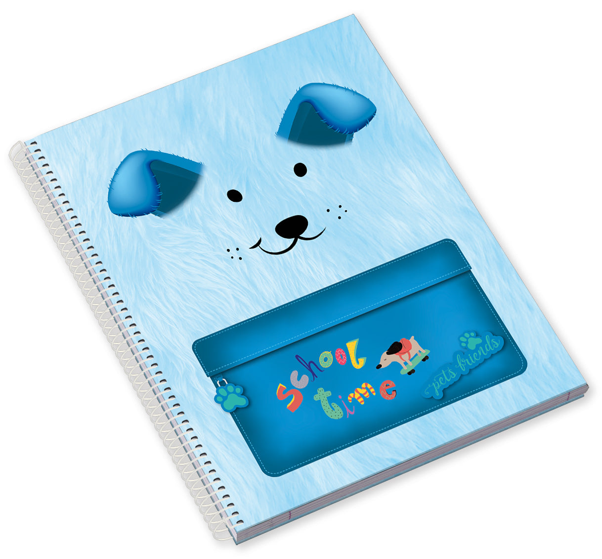 Caderno Espiral Capa Dura A5 80F 90G School Time Boy Pautado