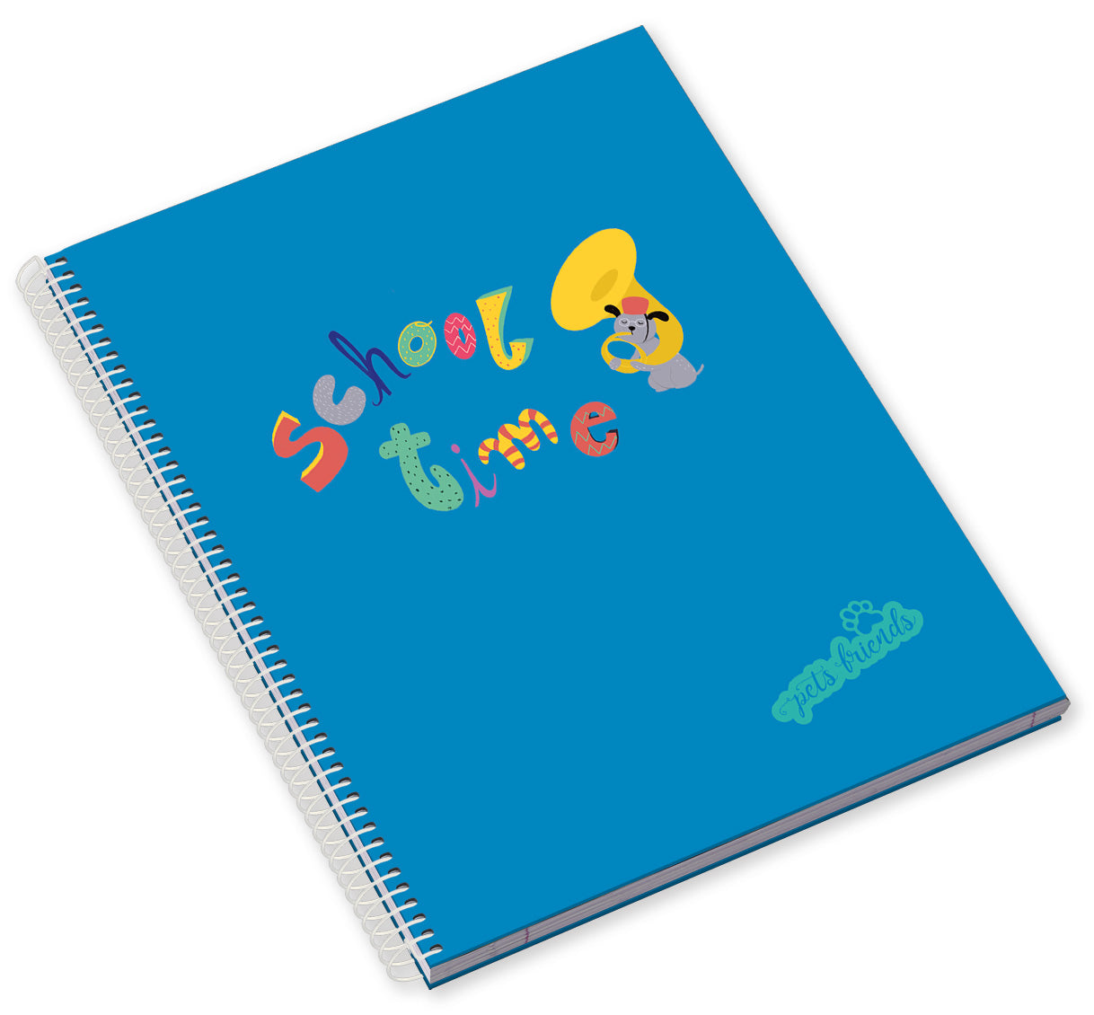 Caderno Espiral Capa Dura A5 80F 90G School Time Boy Pautado