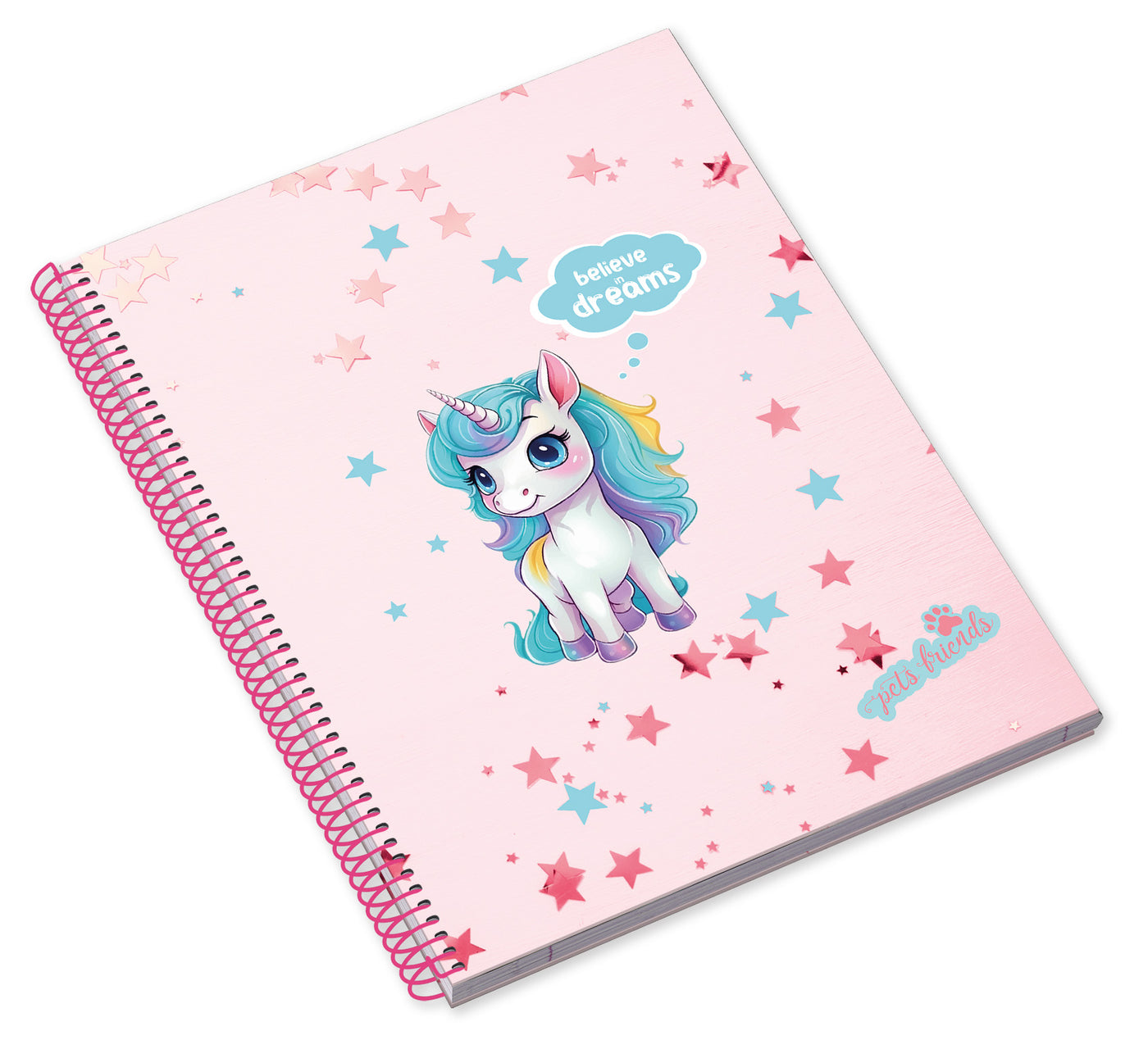 Caderno Espiral Capa Dura A4 80F 90G Believe in Dreams Pautado