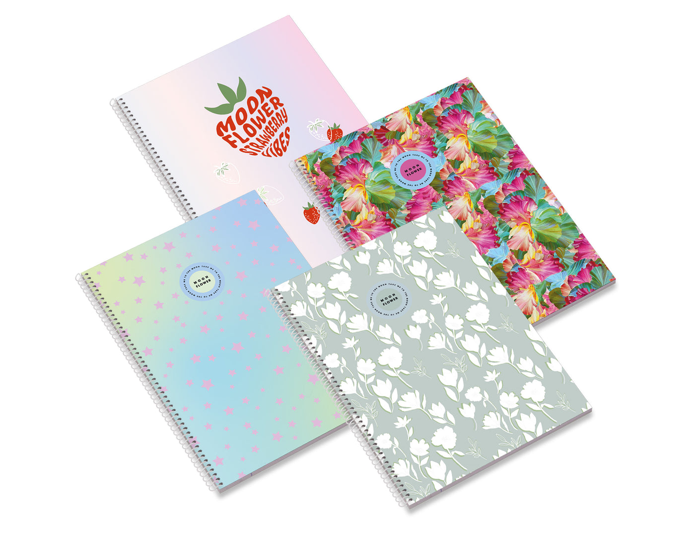 Caderno Espiral Capa Dura A4 80F 90G Teen Moonflower Pautado 24