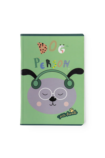 Caderno Agrafado A5 48F 90G Dog Person Boy Pautado 23