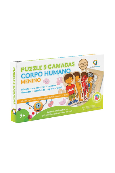 Corpo Humano Menino - Puzzle 5 Camadas (3+)