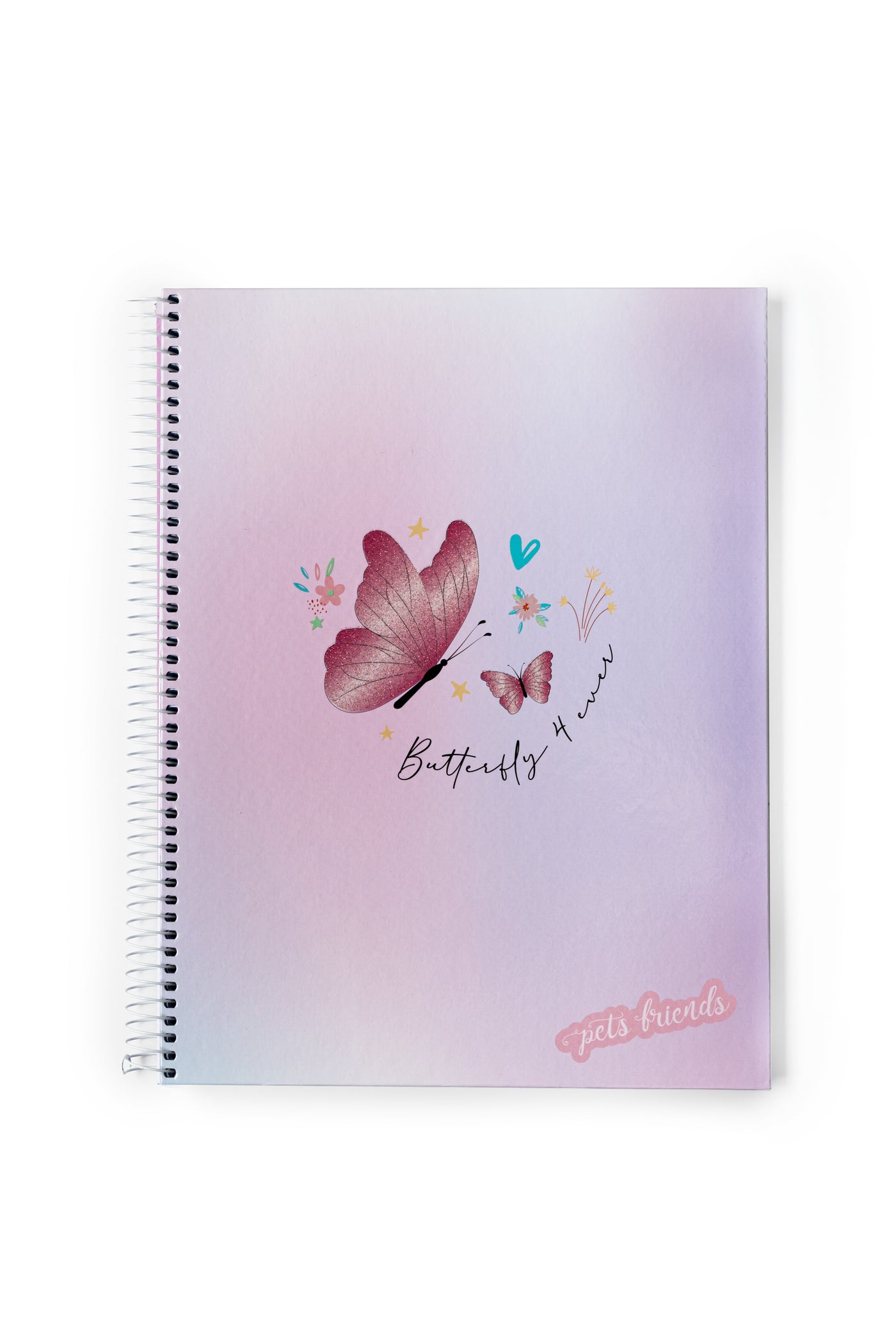 A4 Hardcover Spiral Book Pets Friends Butterfly Lined 