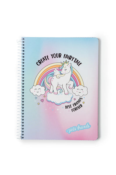 Caderno Espiral Quadriculado A5 Pets Friends Fairytale