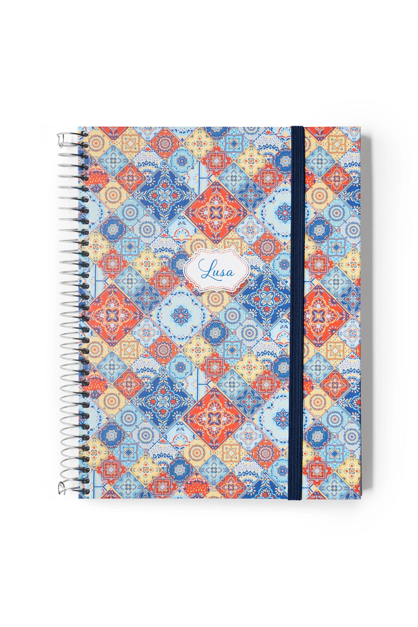 Caderno Espiral Capa Dura Elástico A5 Lusa Pautado