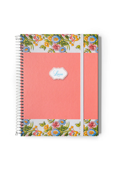 Caderno Espiral Capa Dura Elástico A5 Lusa Pautado